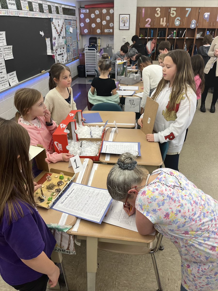 3rd grade is practicing their presentation skills teaching each other about climates &amp; animal habitats. #plumproud #plumlearns