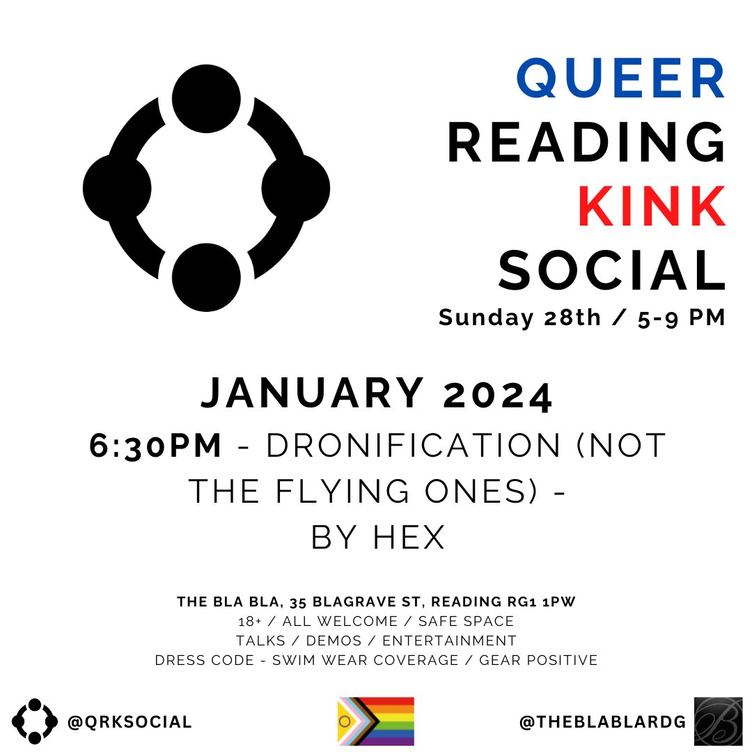 QRKSocial's tweet photo. The #QRKS Social is this Sunday.  Quick update!

From Sunday the venue toilet facilities will be gender neutral and the only changing areas. Talk to a committee member for more info.

There will also be hypnotic imagery and photosensitivity content during Sunday's presentation. https://t.co/oKupmkKPZF