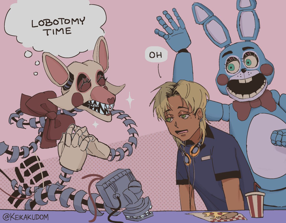 It's always toy bonnie's fault. even when you think it isn't. it just IS. #FNAF #FNAF2 #jeremyfitzgerald #mangle #toybonnie