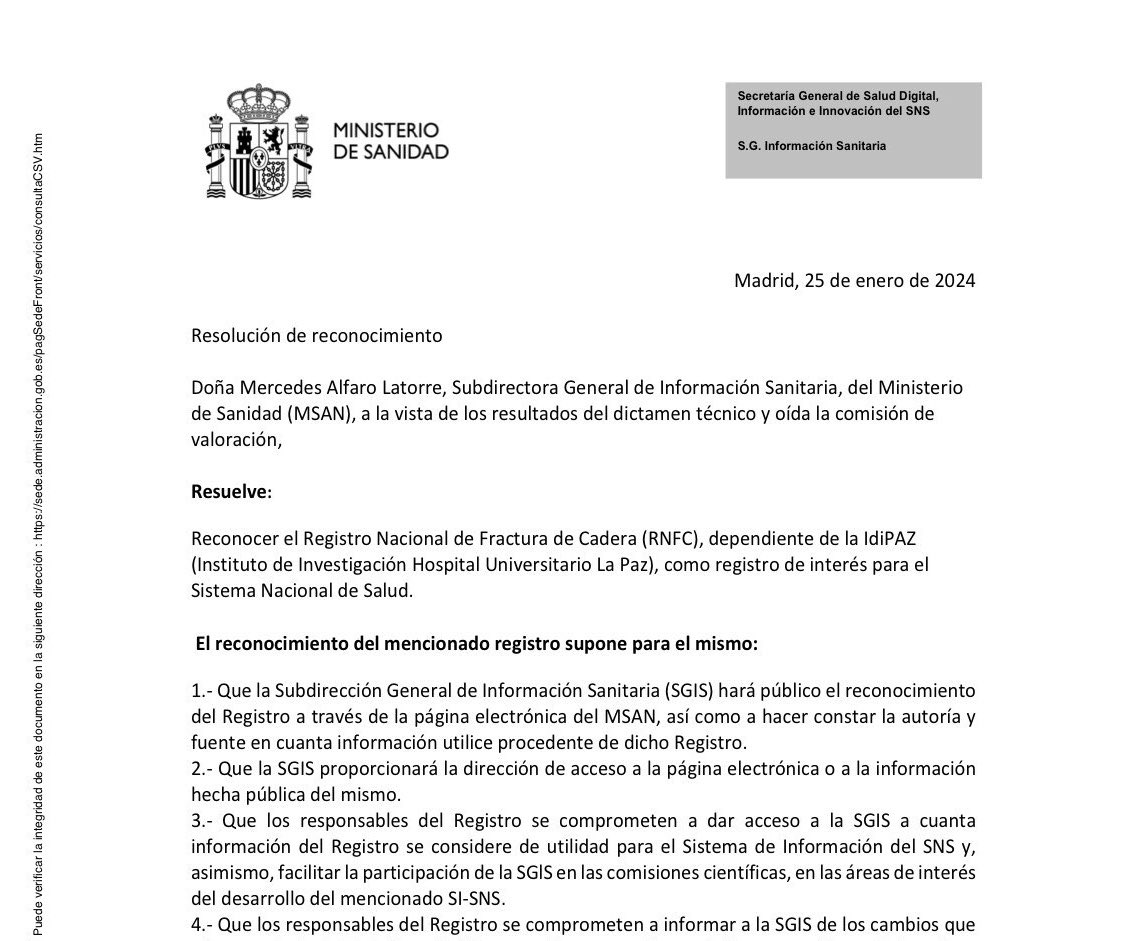 Registro Nacional de Fracturas de Cadera tweet media
