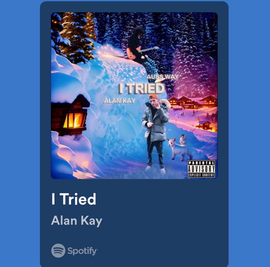 Have you heard that Alan Kay ➡️ theonly.alankay on IG featuring <a href="/AussWay/">Auss Way</a> dropped a new song ‘I tried’ on all platforms 🔊? Was it worth it? 🎧🎶. Show them all the love 🫶🏻.

open.spotify.com/album/3v4MhE6A…

#spotify #SoundCloud #independentartist #youtube #applemusic #undergroundartist