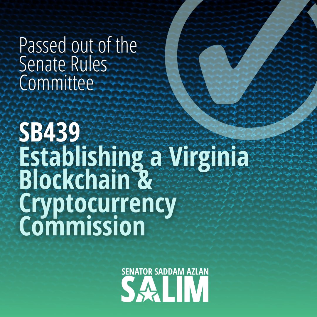 My bill to establish a Virginia Blockchain and Cryptocurrency Commission  passed out of the Senate Rules Committee on a bipartisan 14-0 vote! This  legislation will ensure that this technology is properly understood