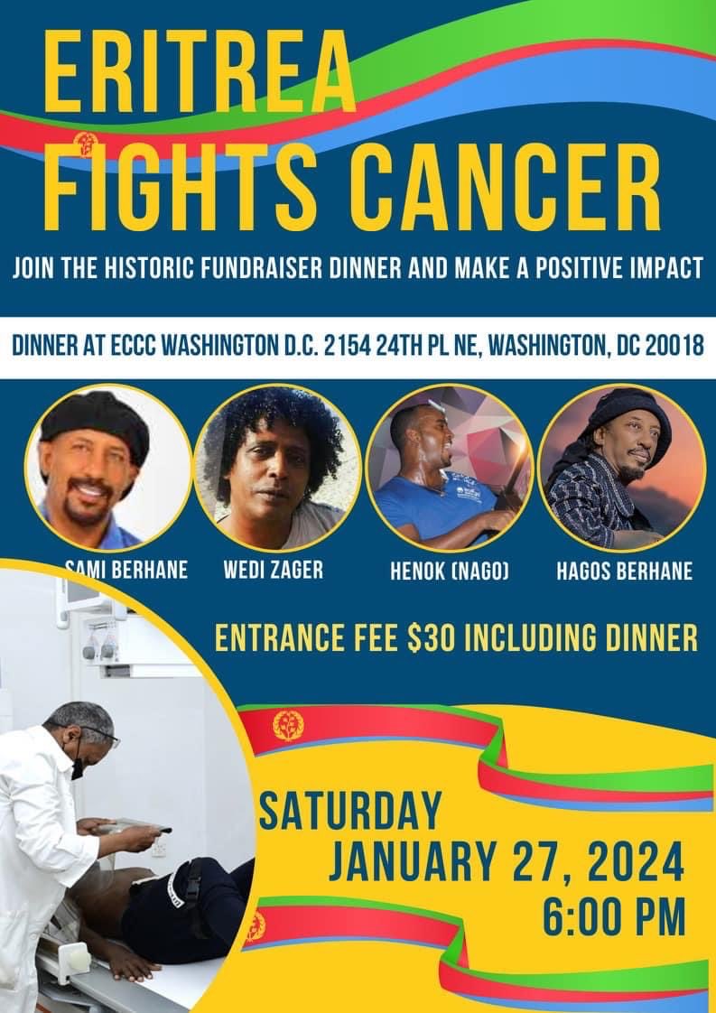 #EritreaFightsCancer event tomorrow January 27 at #ECCC #DC. #Eritrea