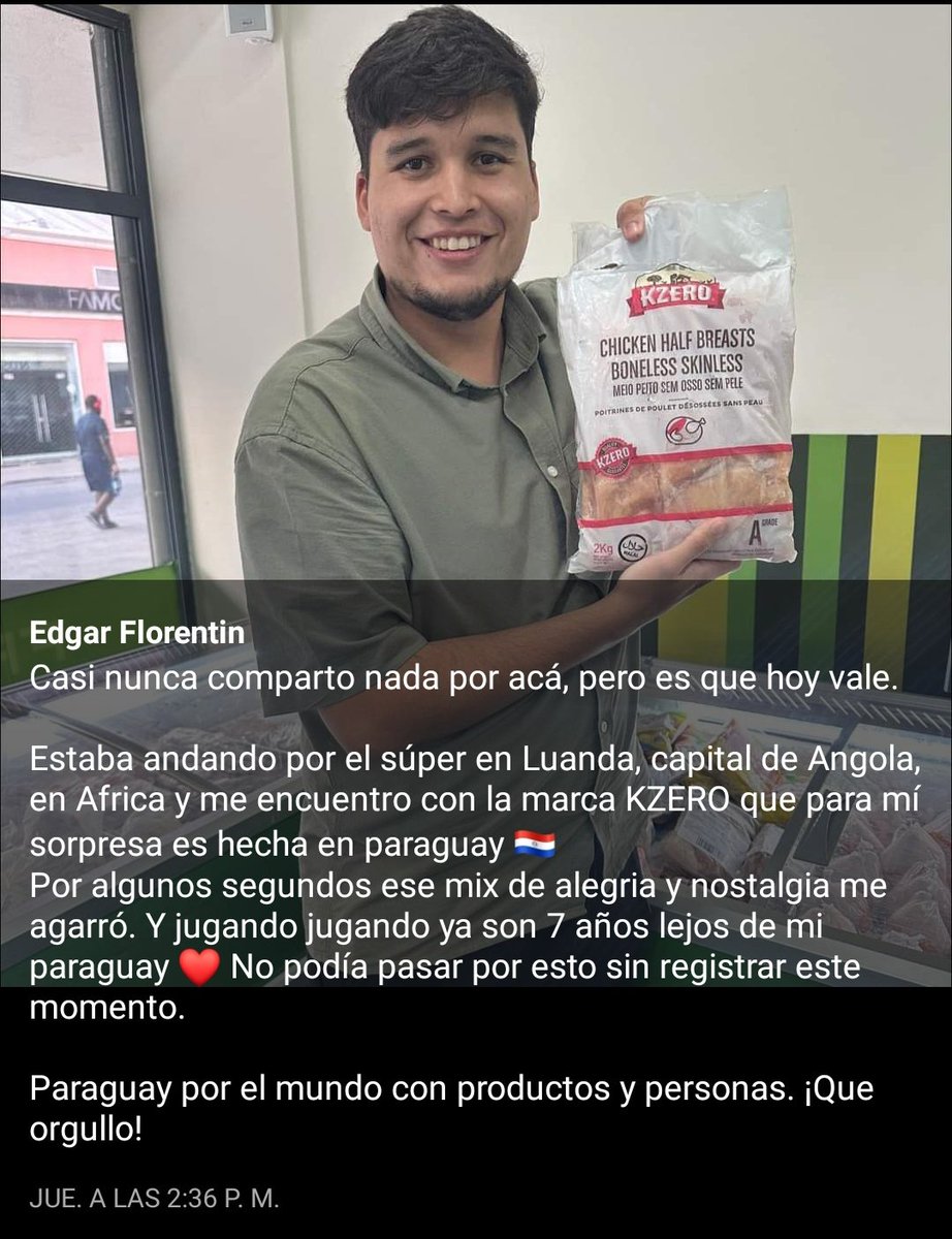 JavierGimenezGZ's tweet photo. La publicación de Edgar nos llena de orgullo a todos. Saber que miles de compatriotas en diversos lugares hoy pueden “sentirse en casa” es conmovedor. Una gran motivación para seguir posicionando lo nuestro en el mundo 🌎🇵🇾👏 https://t.co/SdMaSlOapk