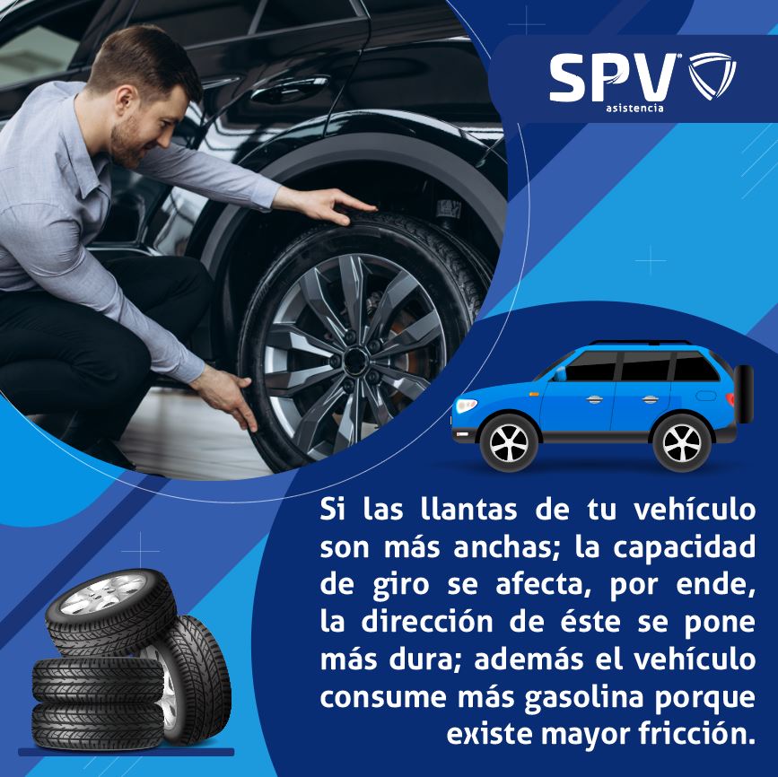 La anchura extra en las llantas puede tornar la dirección más rígida y aumentar el consumo de gasolina. 🚗⚙️ #CuriosidadesAutomotrices #SPVAsistencia