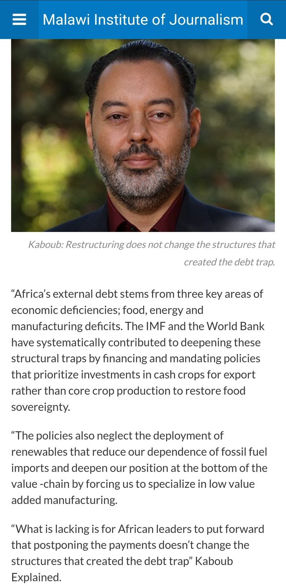'The IMF and the World Bank have systematically contributed to deepening these structural traps by financing and mandating policies that prioritize investments in cash crops for export rather than core crop production to restore food sovereignty.' news.mijmw.com/amp/mejn-for-p…