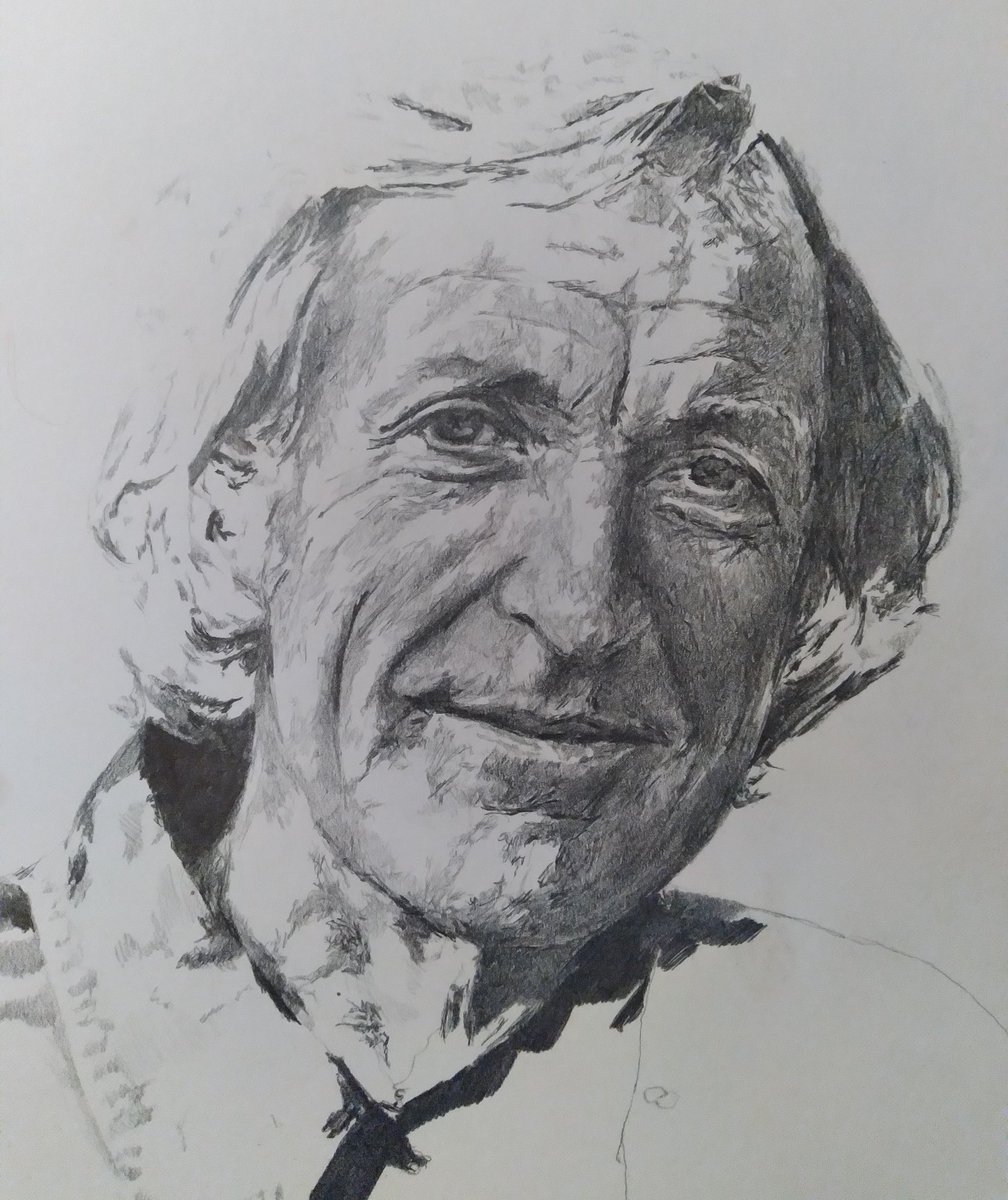 John Pilger, pencil portrait in progress.

Since I'm out for the foreseeable time being, if you like my work there's always a link to buy the artist a sack of...'coffee' in my bio. Just putting that out there to the universe ☺ really helps keep the chi flowing.