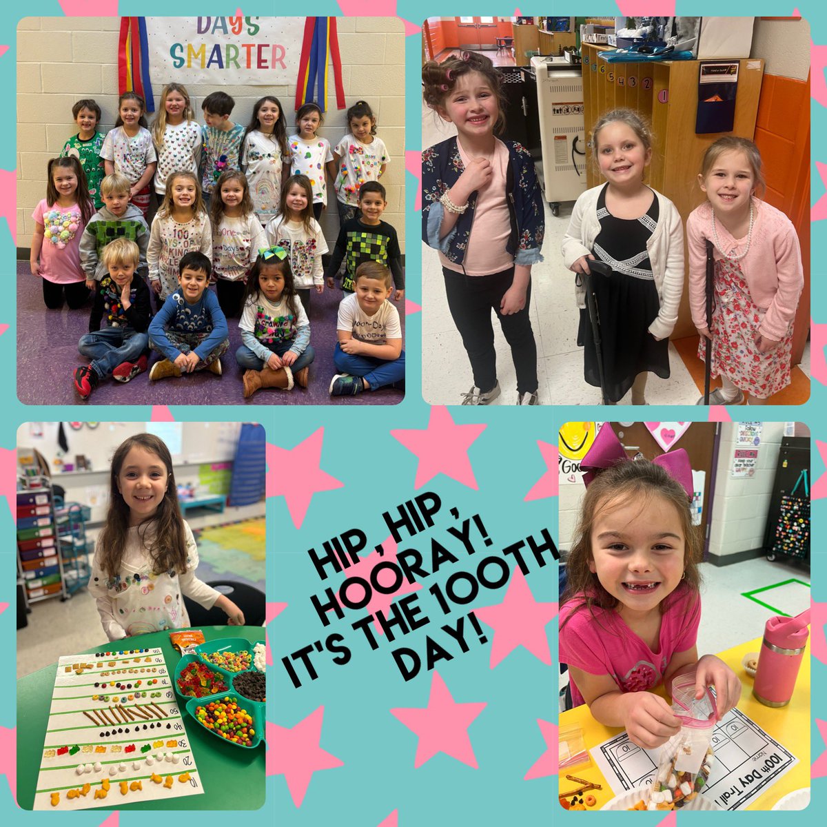 TweetDCS_LPS's tweet photo. Hip, Hip, Hooray! 
It’s the 100th Day! 
🎉🎉🎉🎉🎉🎉🎉🎉
#100daysofschool #TeamDCS #LPSRocks https://t.co/MNJucU09jU