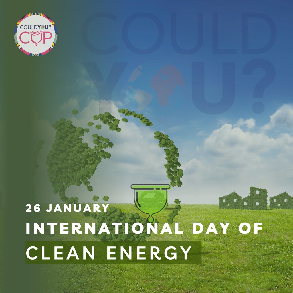 Celebrate Clean Energy Day with CouldYou? Cups! 🌍💚 Our menstrual cups are a sustainable choice, offering comfort while contributing to energy conservation. Make the eco-friendly switch today! 🌱 #CleanEnergy #SustainablePeriods #CouldYouCups
