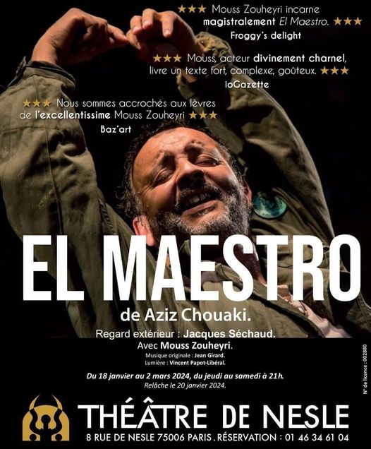 Ce Samedi 27 Janvier au <a href="/TheatredeNesle/">Théâtre de Nesle</a> 
<a href="/lemondefr/">Le Monde</a> <a href="/TeleramaSortir/">Télérama Sortir</a> <a href="/sortirapariscom/">Sortiraparis</a> <a href="/Telerama/">Télérama</a> <a href="/sceneweb/">sceneweb</a> <a href="/Le_Figaro/">Le Figaro</a> <a href="/Figaro_Culture/">Le Figaro Culture</a> <a href="/RFI/">RFI</a> @loeildoliv <a href="/LesEchos/">Les Echos</a> <a href="/Arnaud_Laporte/">Arnaud Laporte</a>