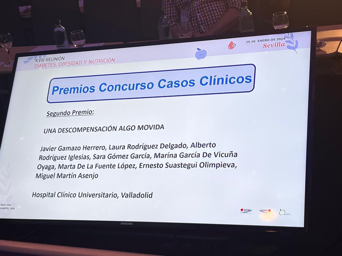 Nuestro compañero <a href="/Gamazo97/">Javier Gamazo</a> gana el segundo premio al mejor caso clínico de #18DM_SEMI 

Una descompensación algo movida. Caso en el que se pone de manifiesto la presencia de una hemicorea-hemibalismo hiperglucémica no cetósica (estriatopatía diabética)