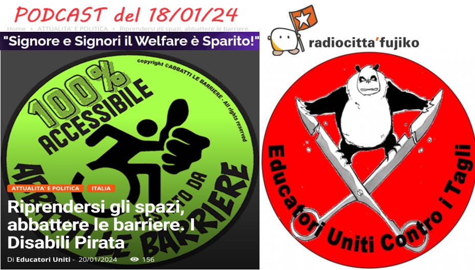 Riprendersi gli spazi, abbattere le barriere. I Disabili Pirata Podcast 'intervista a Giacomo Andrea Sicurello dei Disabili Pirata ' su @RadioCittafujico rss.com/it/podcasts/eu… Post: radiocittafujiko.it/riprendersi-gl…