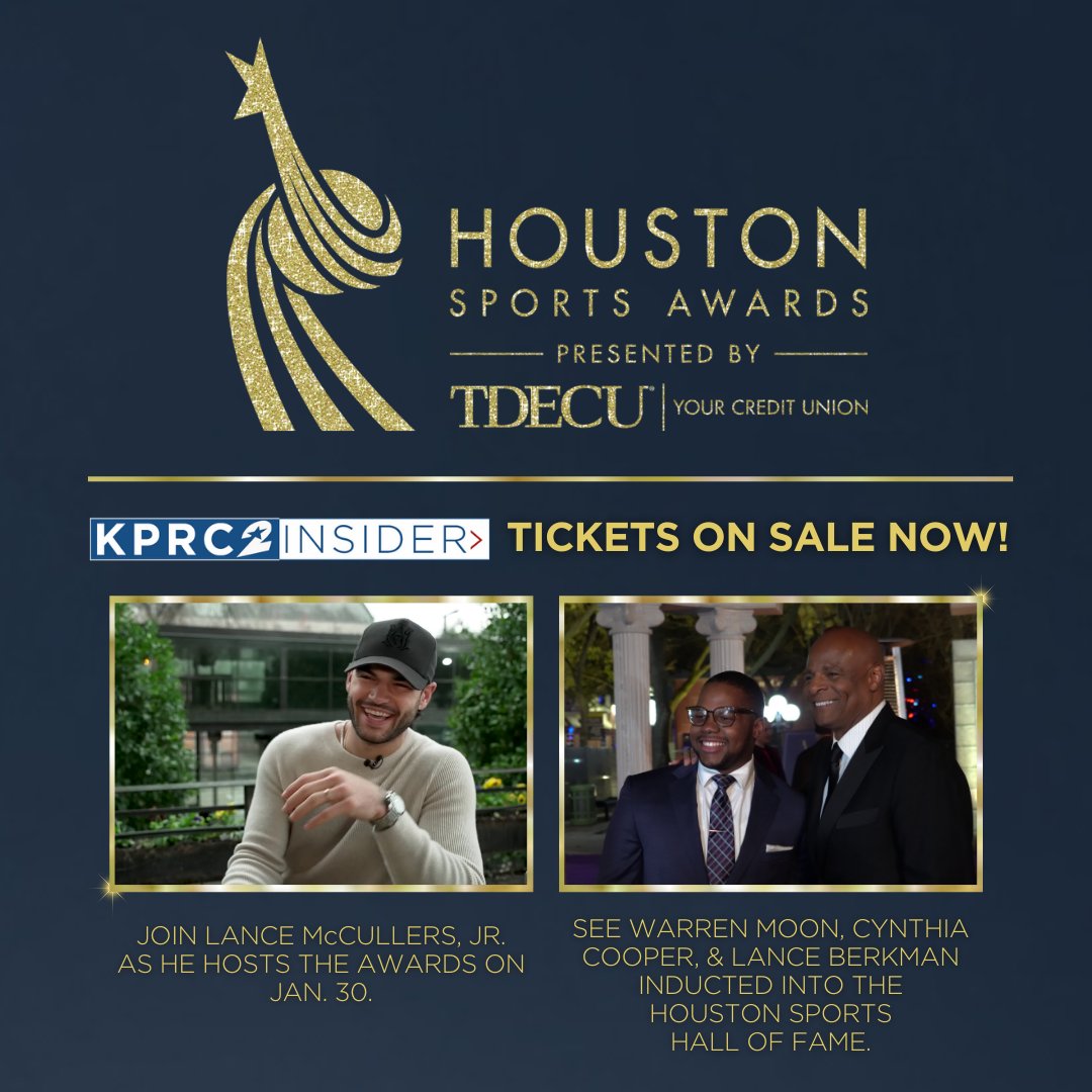 Don't miss out on your chance to be in the same room with Houston sports legends! KPRC 2 Insiders can still get tickets to the Houston Sports Awards happening Jan. 30 at 713 Music Hall. Secure your seats today, and we'll see you there on Tuesday!

click2houston.com/entertainment/…