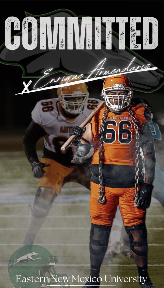 Ricky Armendariz (@rickyamrendariz) on Twitter photo Honored to announce that I’m 100% committed to Eastern New Mexico!!!
To play ball at the next level, thank you god for this opportunity.
GO GREYHOUNDS!!
<a href="/CoachKelleyLee/">Kelley Lee</a> <a href="/PrepRedzoneNM/">Prep Redzone New Mexico</a> <a href="/NMrecruits/">NM Athletes</a> <a href="/jeremy_maupin/">Jeremy Maupin</a> <a href="/artesiafootball/">BulldogFootball 🏈🏆x32</a> Honored to announce that I’m 100% committed to Eastern New Mexico!!!
To play ball at the next level, thank you god for this opportunity.
GO GREYHOUNDS!!
<a href="/CoachKelleyLee/">Kelley Lee</a> <a href="/PrepRedzoneNM/">Prep Redzone New Mexico</a> <a href="/NMrecruits/">NM Athletes</a> <a href="/jeremy_maupin/">Jeremy Maupin</a> <a href="/artesiafootball/">BulldogFootball 🏈🏆x32</a>