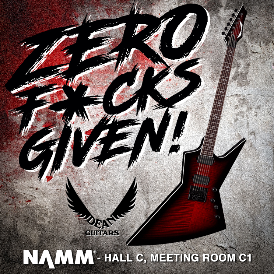Come feast your eyes and ears on the new #DeanGuitars Zero here at NAMM. Hall C, Meeting Room C1. #GetYourWings #ZeroFG #ElectricGuitar