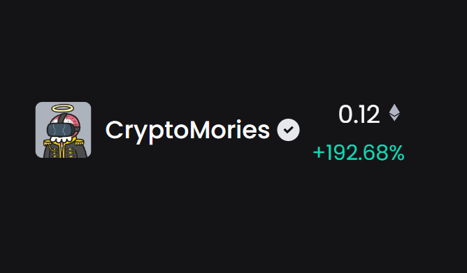 EthDeFiance's tweet photo. Now, now children! there is enough @the_mories for everyone!

Almost 200% push in 24 hours? why the heck not?!?

Theres is aprox 100 Mories listed rn to 1 ETH. I wonder if any NFT big boi will notice whats happening

Can only ignore the #FaMorie for so long https://t.co/21ZGAUBQQZ