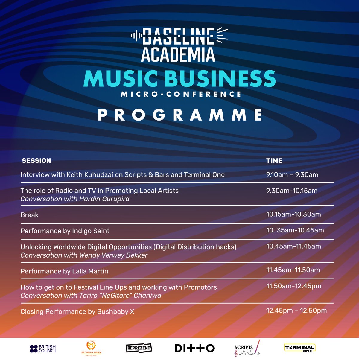 scriptsandbars's tweet image. Baseline Academia Music Business programme. 

@kaymediaafrica
@SouthernAfrArts

#ScriptsandBars #creativeaccelerator