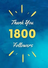 I woke up to over 1800 followers. Thank you everyone for your support. It’s very much appreciated.