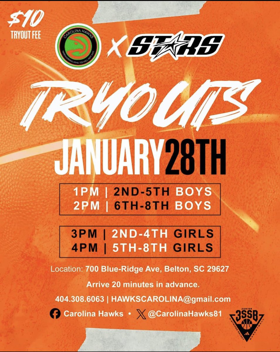 Lady Stars Basketball (@ladystars_in_sc) on Twitter photo 🚨WE ARE ON A STAR SEARCH🚨
The Lady Stars staff will be in the NC area this Saturday and the SC are this Sunday looking for future ⭐️’s for our first evaluation weekend❗️Come see what all the fuss is about❗️DM if you have any questions
<a href="/CarolinaHawks81/">Coach Neal</a> <a href="/queen_ballers/">Queen City Ballers</a> <a href="/UStarsse/">Upward_StarsSE</a> 🚨WE ARE ON A STAR SEARCH🚨
The Lady Stars staff will be in the NC area this Saturday and the SC are this Sunday looking for future ⭐️’s for our first evaluation weekend❗️Come see what all the fuss is about❗️DM if you have any questions
<a href="/CarolinaHawks81/">Coach Neal</a> <a href="/queen_ballers/">Queen City Ballers</a> <a href="/UStarsse/">Upward_StarsSE</a>