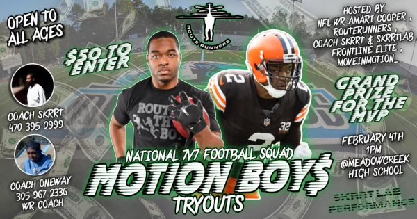 🗣️Come showcase your skills at the #RouteRunners tryouts! @AmariCooper9 will be giving NIL deals to 3 high school players. A receiver, quarterback, and defensive back. Don’t miss out! 🗓️ February 4,2024 ⏰ 1PM 📍Meadowcreek High School 🔗 bit.ly/497B7tk