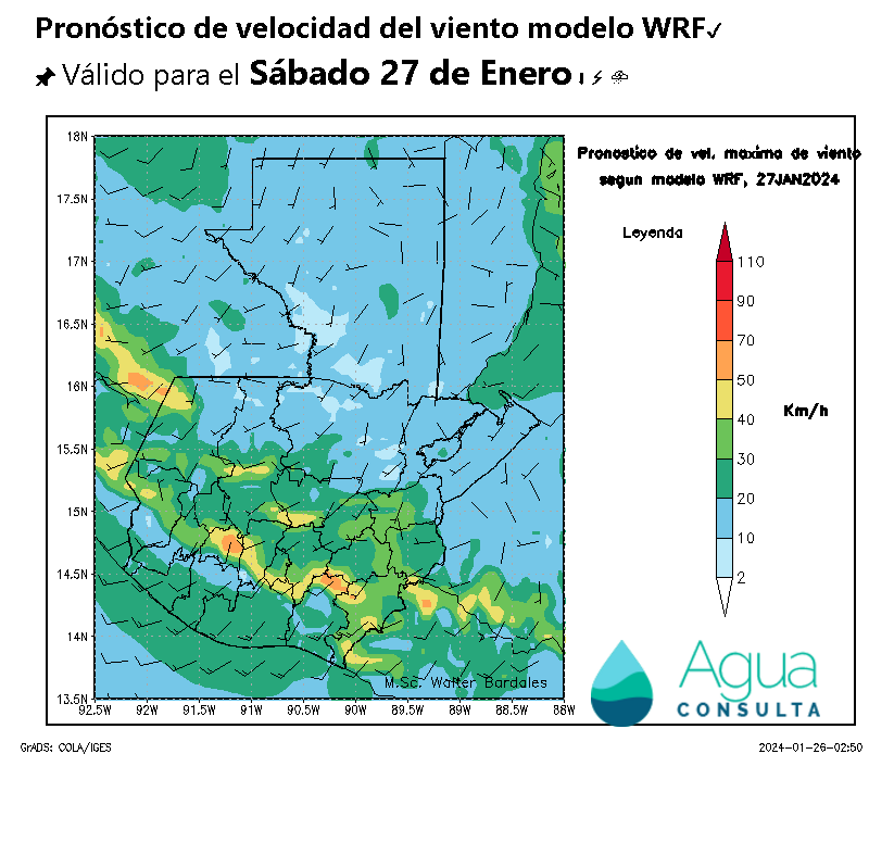 AlertaGt502's tweet photo. Pronóstico del tiempo🇬🇹
Sábado 27 de Enero
Acercamiento de #FrenteFrío31 y su Vaguada PreFrontal propiciarán al Norte y Caribe, masa de aire asociada al frente, ocasionará viento fuerte, alto oleaje en el Caribe y Costa Sur, descenso de temperaturas en occidente

#ClimaGt #FF31 https://t.co/yTJO71O0en