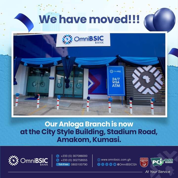 Preacherboye's tweet photo. Exciting News
@OmniBSICGh has moved its #Anloga Branch in Kumasi to the City Style Building, Stadium Road, Amakom. Kumasi.
Kindly visit #OmniBSIC bank for an enhanced banking experience
#OmniBSICBank #NewLocation
#Service #BestBankInGhana #BanksInGhana #AtYourService https://t.co/Qh7da7C0nC