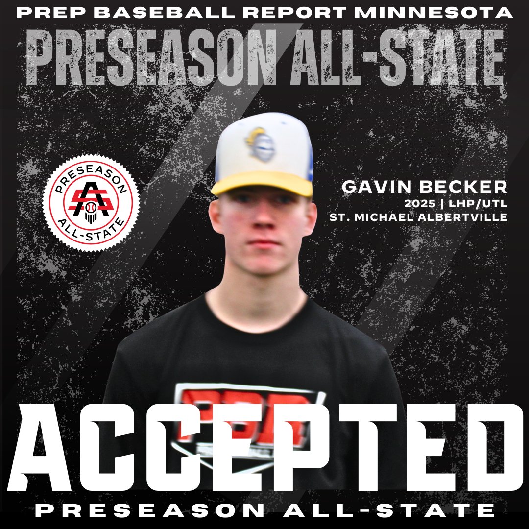 𝟐𝟎𝟐𝟒 𝐌𝐍 𝐏𝐫𝐞𝐬𝐞𝐚𝐬𝐨𝐧 𝐀𝐥𝐥-𝐒𝐭𝐚𝐭𝐞

Gavin Becker  ➡️ 𝘐𝘯𝘷𝘪𝘵𝘦 𝘈𝘤𝘤𝘦𝘱𝘵𝘦𝘥

✖️: <a href="/GavinBecker_20/">Gavin Becker</a>
⚾: LHP/UTL
🎓: 2025
📚: <a href="/STMAbaseball/">STMA Knights Baseball</a>
👥: <a href="/MNIcemen/">Minnesota Icemen Baseball</a> / <a href="/SpectsBaseball/">Spects National Baseball Club</a>

#MNPreseasonAS24

👤: loom.ly/-HmYPS0