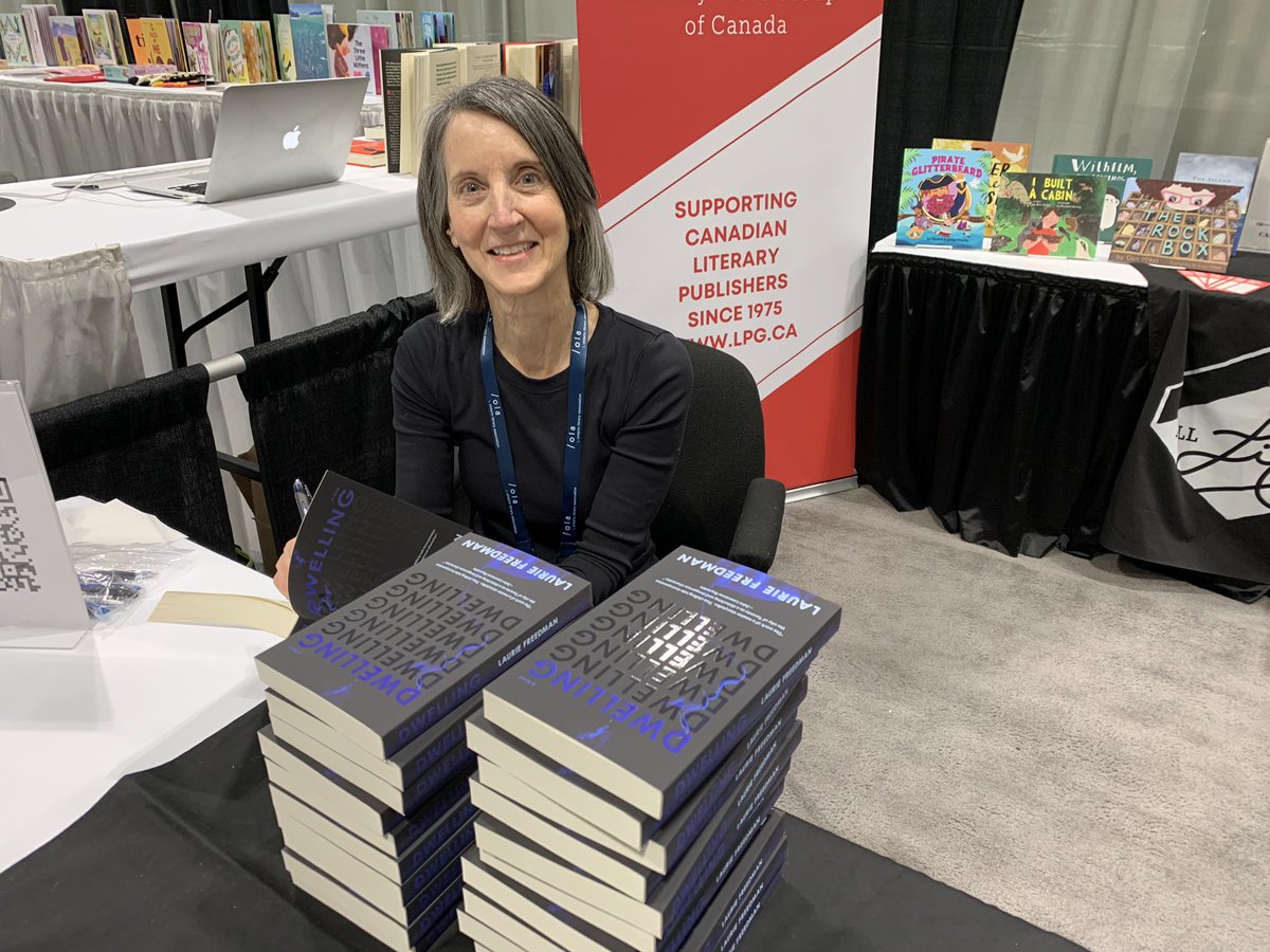 Author Laurie Freedman signs copies of her literary thriller DWELLING (@atbaypress) at our #olasc2024 booth!