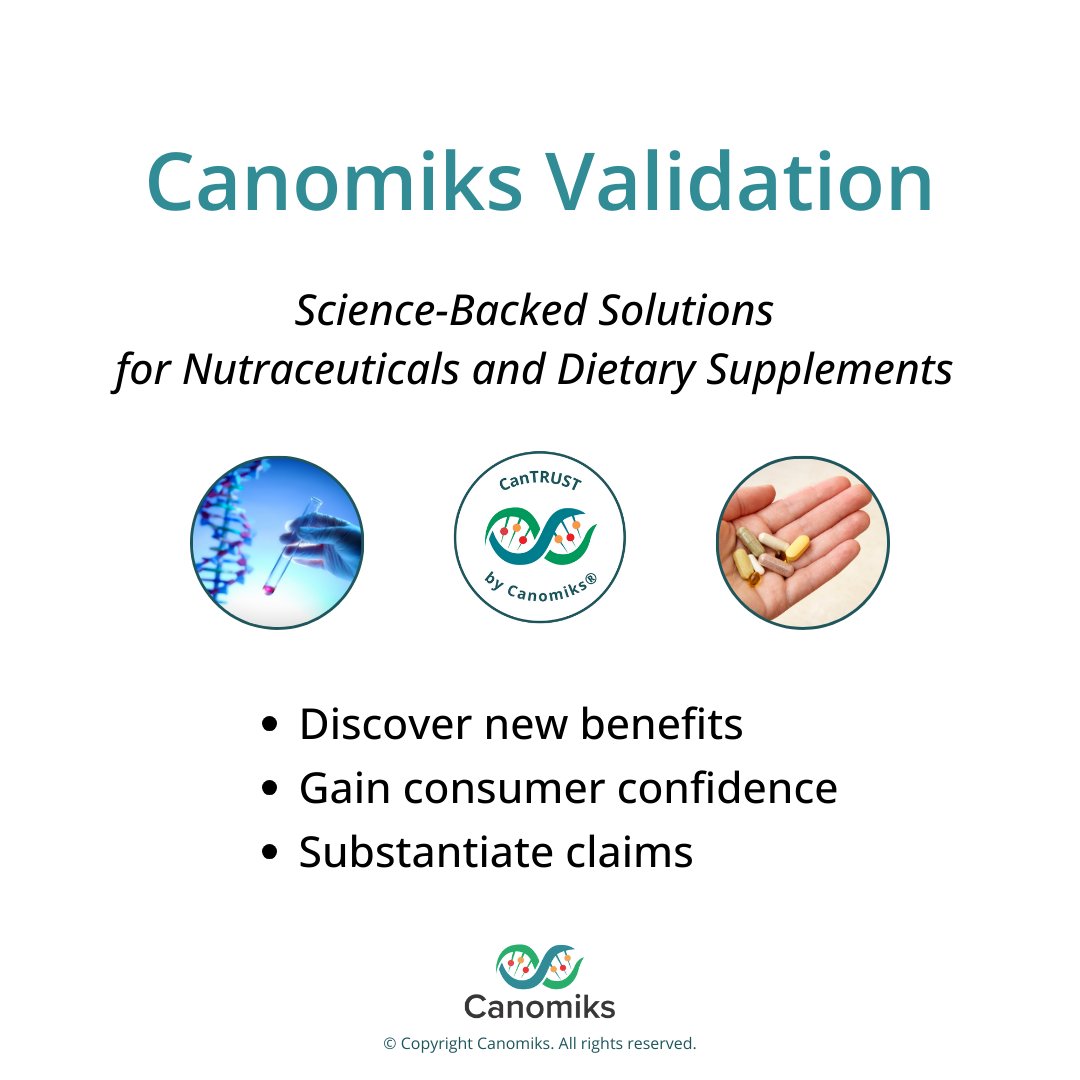 Today’s savvy consumers look for dietary supplements with solid evidence to support science backed claims.

At Canomiks, we use #genomics and #bioinformatics to test and validate single and multi-ingredient #nutraceuticals. 

#foodasmedicine #biotechnology #science #health