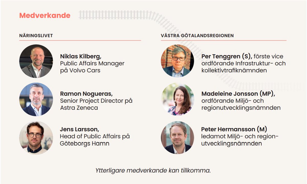 Den 5 februari anordnas ett lunchseminarium i Göteborg om åtgärdsbehovet i järnvägssystemet, med en diskussion med inbjudna från Västra Götalandsregionen och näringslivet. Välkommen till Näringslivets hus i Göteborg kl. 12.00 den 5/2 - läs mer och anmäl dig här:…