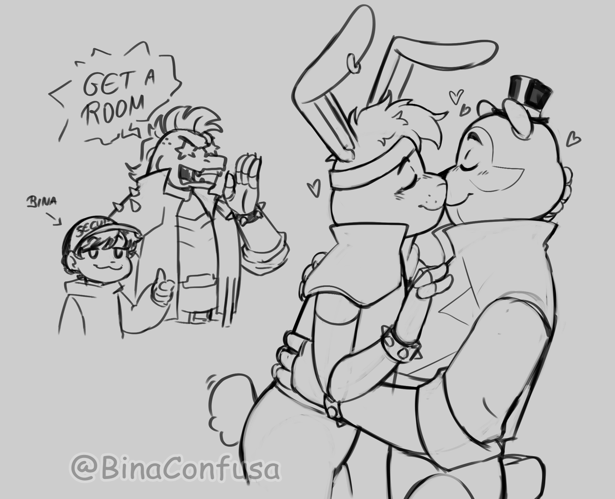 People asked and here's the first piece so far. There's more coming #GlamrockBonnie #glamrockfreddy #fronnie #fnafart #fnafsecuritybreach #fanart #confusasart