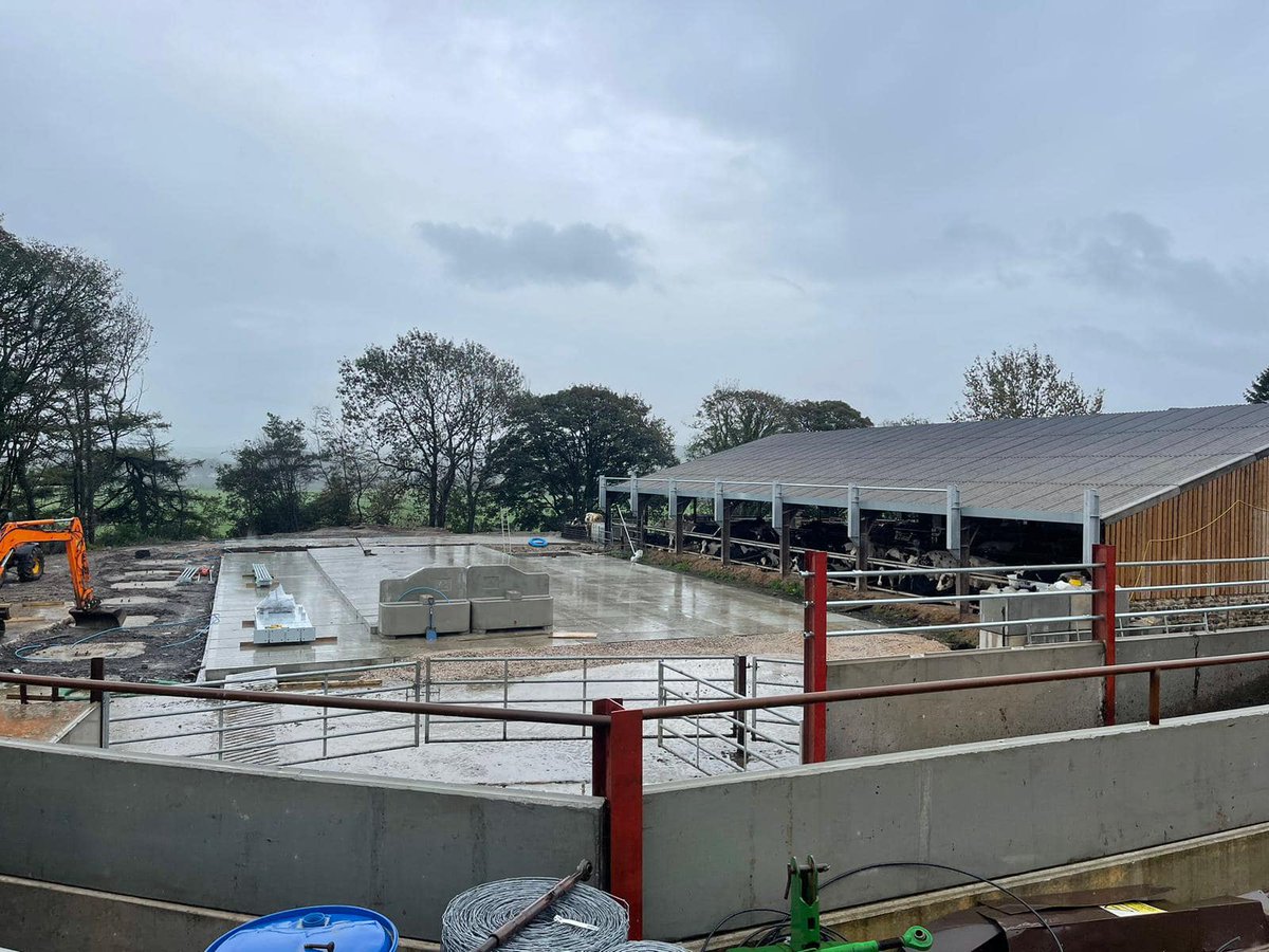 A great job by MM Groundworks on this cattle shed &amp; tank.

Moore Concrete supplied the Slats, Cubicle Bases, Cubicle End Walls and feed troughs. 
#farmbuilding #farmbusiness
