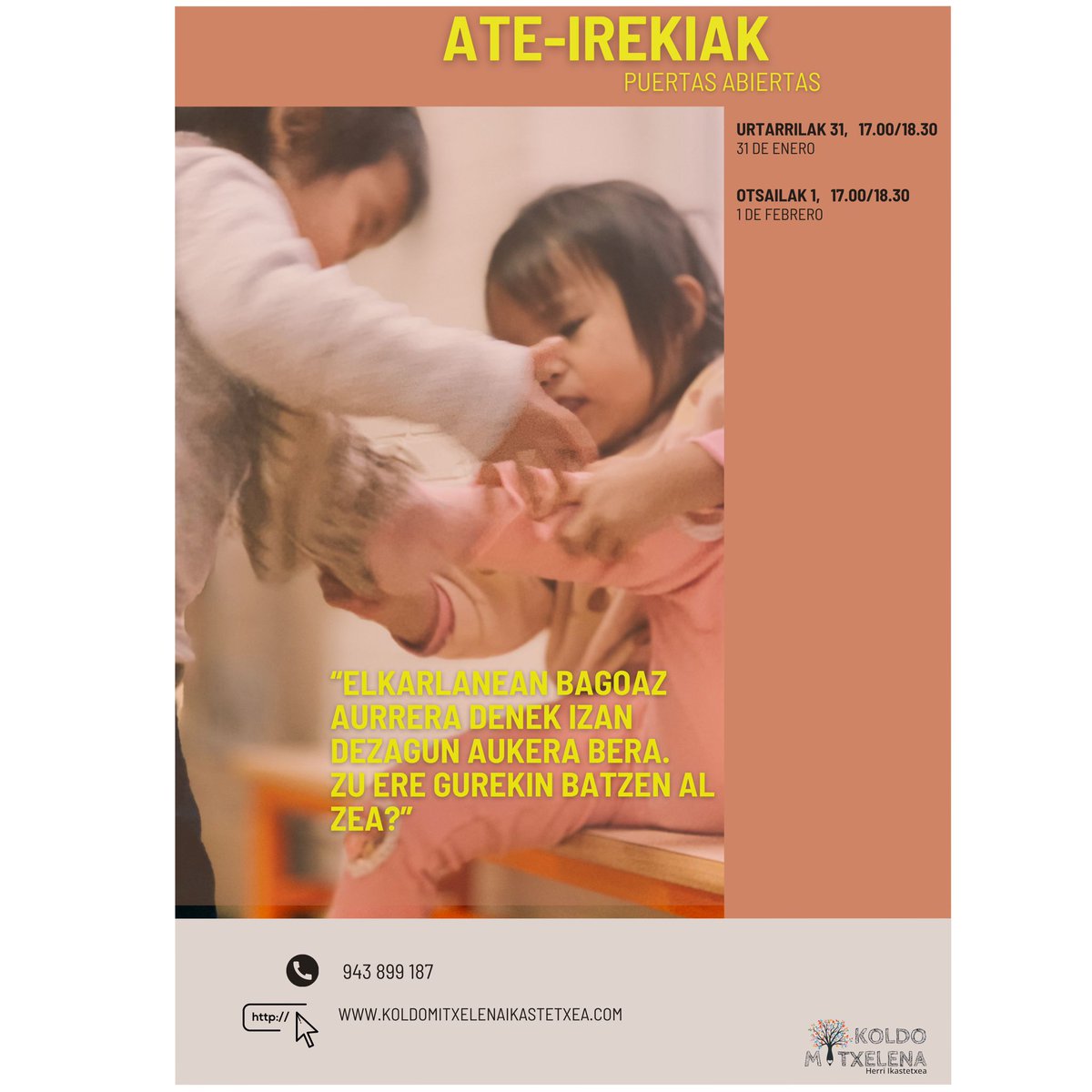 Aukeratu publikoa, aukeratu Koldo Mitxelena!
Zu ere gurekin batzen al zea?🤗
Urtarrilak 31 eta otsailak 1, 17.00/18.30 ate-irekiak ospatuko ditugu.
 (Olibet zein Markolako eraikinetan)
#koldomitxelenaikastetxea #errenteria #euskaleskolapublikoa