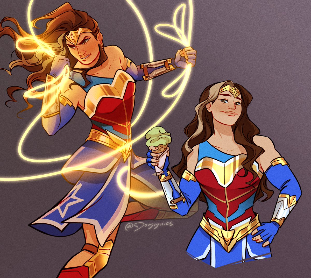 Time for an art dump. Last year, I reblogged a video on my of the cosplayer (athena.cos) as Wonder Woman, and by coincidence, she ended up reaching out to me to do a cosplay of a Wonder  Woman design I initially drew. Funny how life works! #wonderwoman #dianaprince #dc