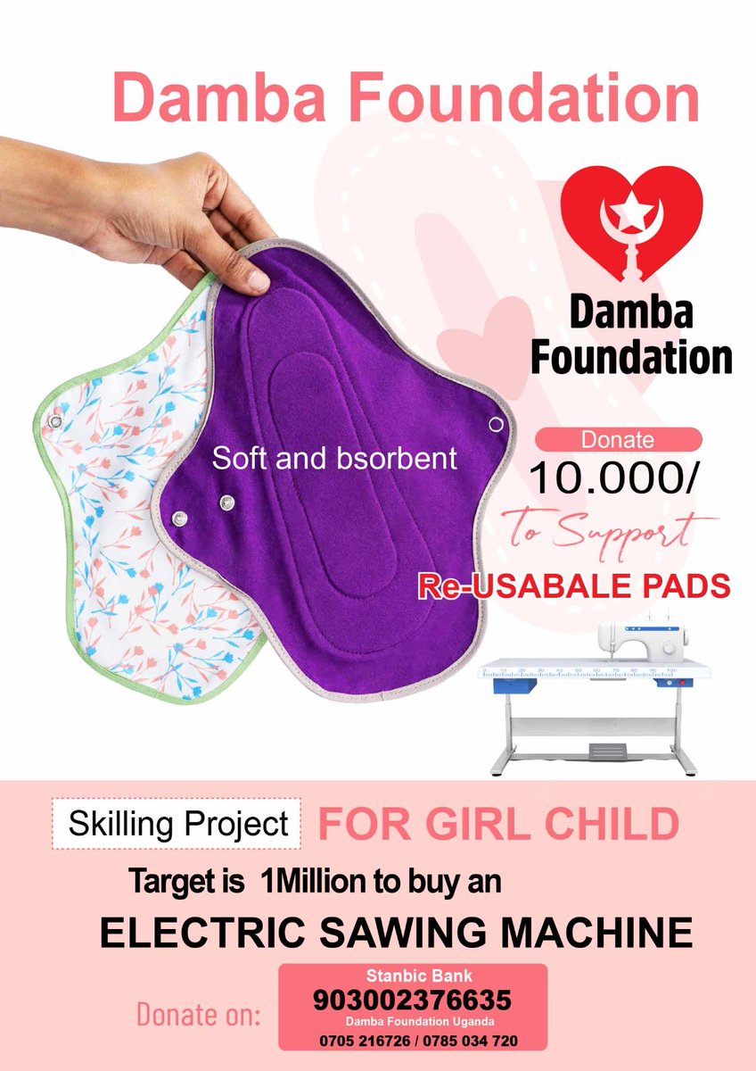 Menstrual care products are a basic necessity, yet not every Girl child who needs these products has access to them,but the good news is that

@dambafou is here to help solve the issue of #periodpoverty 🩸
Donate as low as 5k to support 

☎️0705216726/0785034720