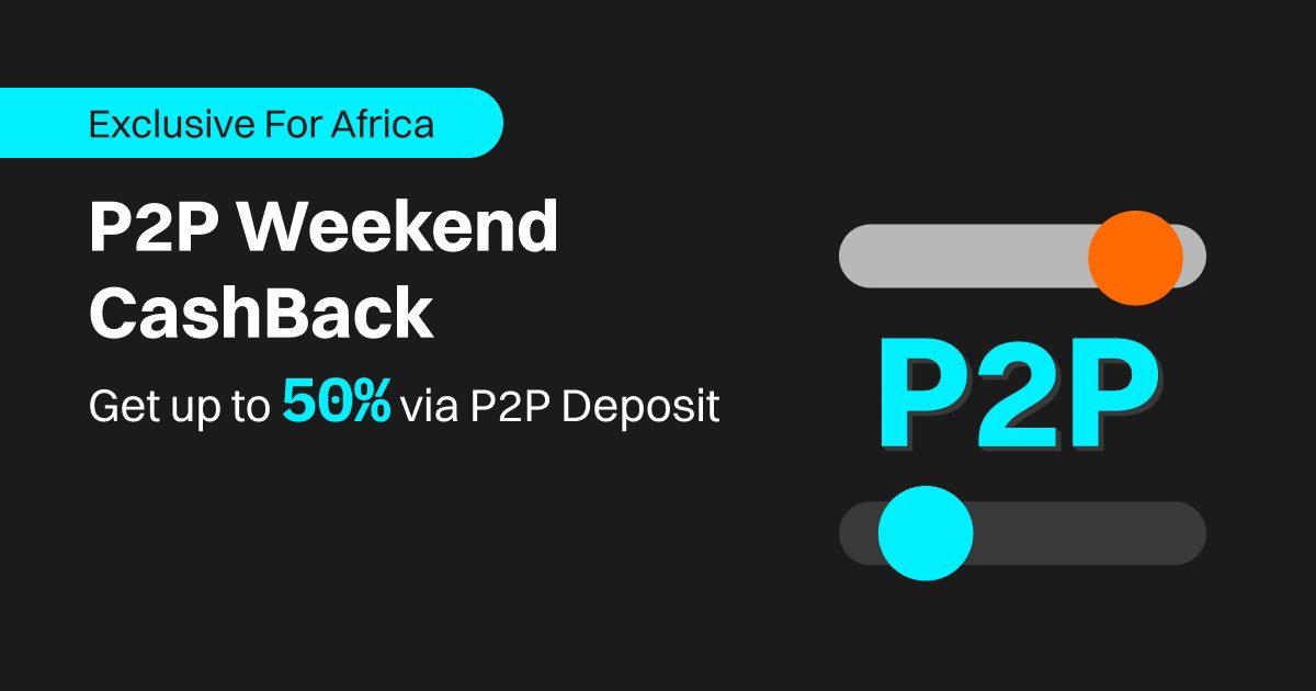 BITGET AFRICA P2P's flash sale offers up to 50% cashback on the first purchase from January 26 to February 18, 2024.
Spend $30+ in P2P with a spot trade to qualify.

New user's sign up on BITGET using my affilate link; partner.bitget.com/bg/5A6UVP

For more; bitget.com/events/activit…