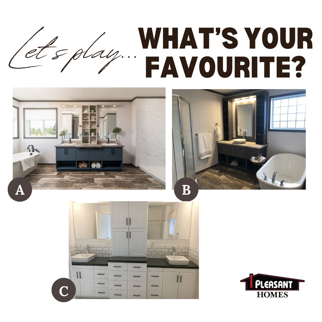 It's that time again! We're loving these stunning blue cabinets. What do you think - what's your favourite? What's in your dream bathroom?