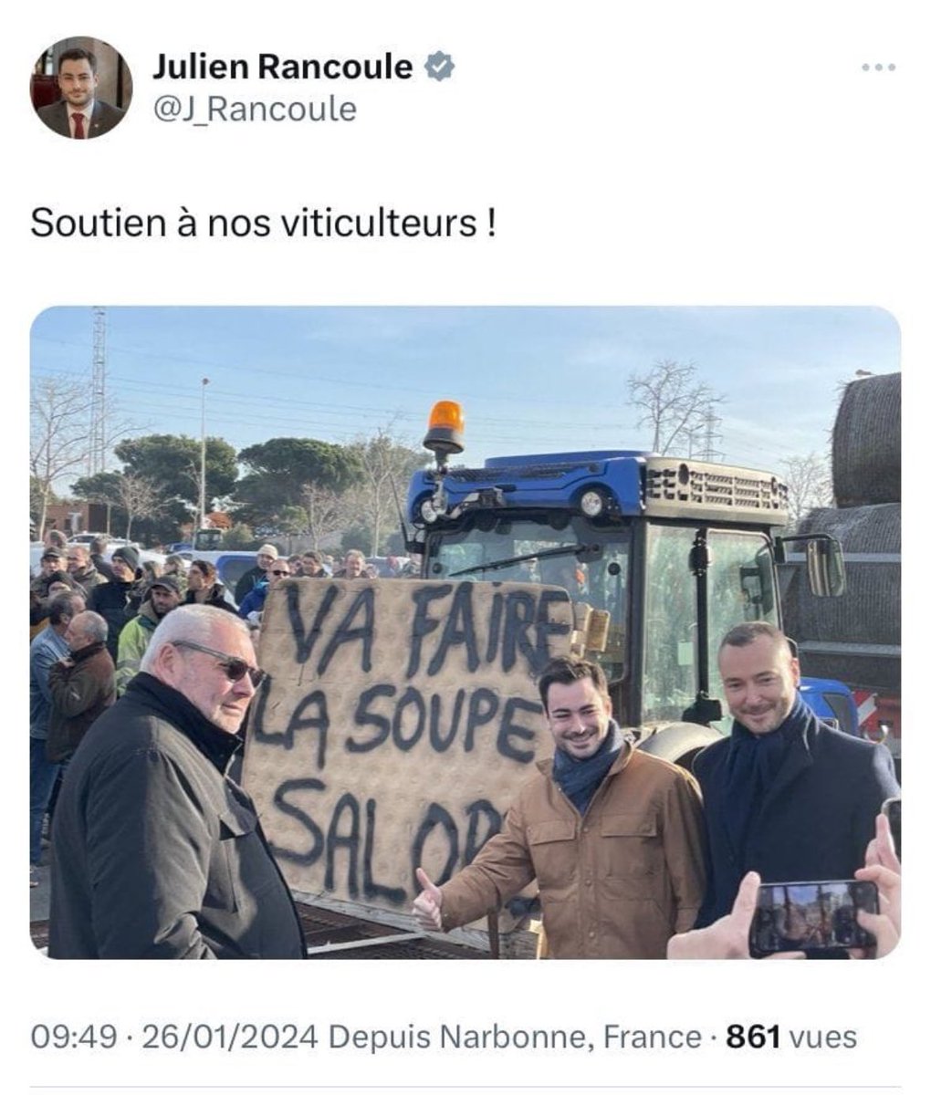Insulte, sexisme, haine : voilà le vrai visage de l’extrême-droite dans l’Aude et partout en France ! C’est une insulte à toutes les femmes, à commencer par les agricultrices, les épouses, les mères et les filles des agriculteurs. De tels personnages déshonorent la République !