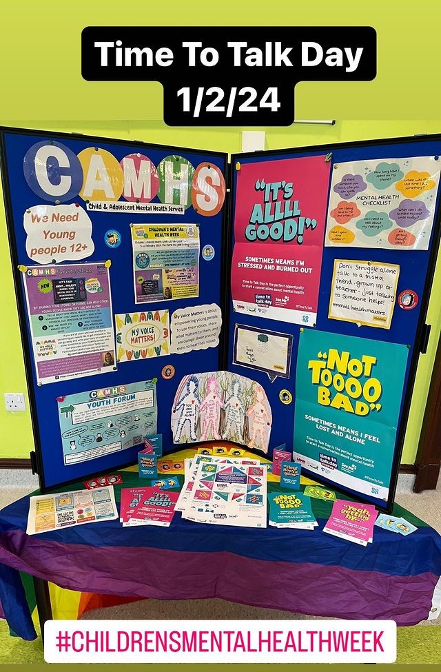 Next time you are in the Willows, Dumfries. Check out our display for #ChildrensMentalHealthWeek #TimeToTalk Get Involved @Place2Be @seemescotland #YourVoiceMatters #CAMHSParticipation