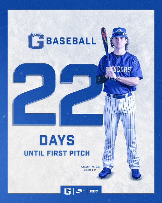 22 days from opening day at the Sue Morris Sports Complex! 

Featured is #22 Hunter Thomas, and outfielder from Lake City, Florida.

Today is also his 22nd Birthday. 🎉