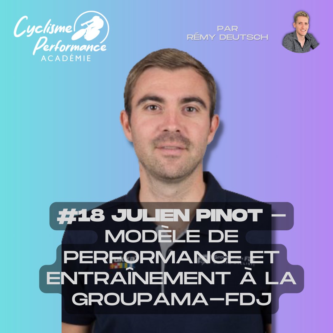 <a href="/JulienPinot/">Julien PINOT</a> sur notre podcast 🚨

Au programme :
- le modèle de performance de l’équipe
- la formation des juniors et espoirs
- la vision personnelle de Julien sur l’entraînement
- la coupure
- l’endurance
- la distribution des intensités 
- la psychologie dans la perf

1/2