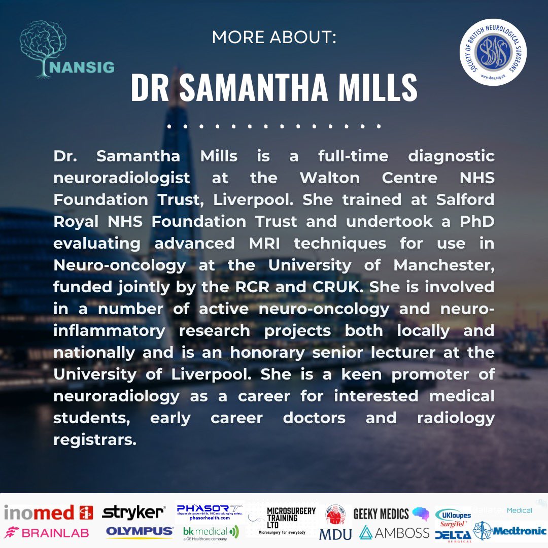 🚨WORKSHOP ANNOUNCEMENT🚨 NANSIG would like to introduce you to our next workshop, a Neuroradiology Case-Based Discussion❗ Learn more about the diagnosis of neurological conditions with Dr Samantha Mills, a consultant neuroradiologist 🩻