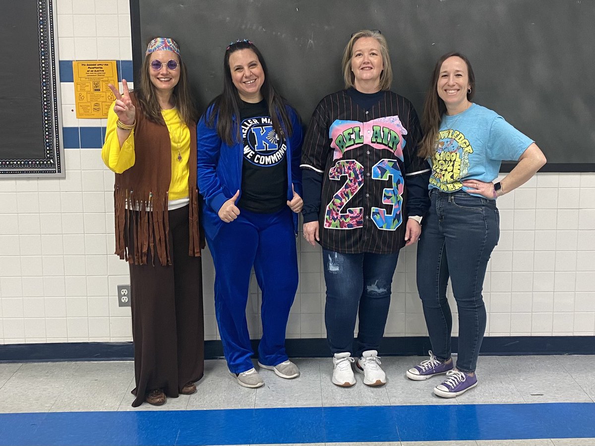 8th grade ELA showing their school spirit on decades day!
