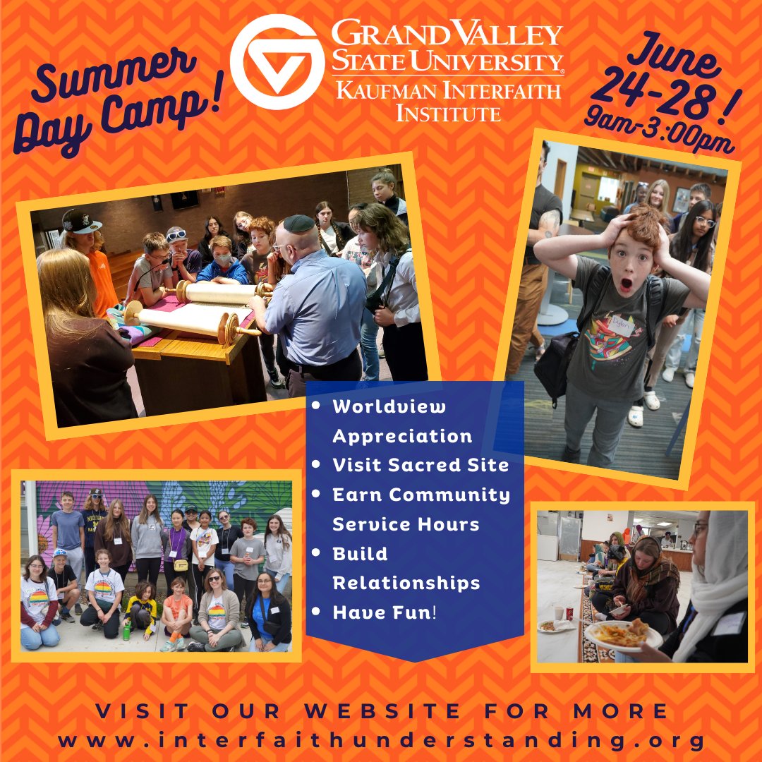 Save the Date! Summer Day Camp is June 24-28.
Interfaith Day Camp allows middle &amp; high schoolers to explore the world of interfaith leadership through visiting sacred sites &amp; hands on service projects at area nonprofits. 
For early bird registration, visit bit.ly/DayCampInteres…