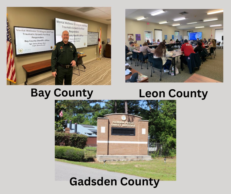 Busy week/great week! 1 day class Bay County Sheriff's Office, 2 days Tallahassee w/a Struggle Well class, & a 1/2 day at the Florida Public Safety Institute LE Academy w/a basic recruit class. Recruits, active duty, and retirees...I spent time w/them all. Love what I do!