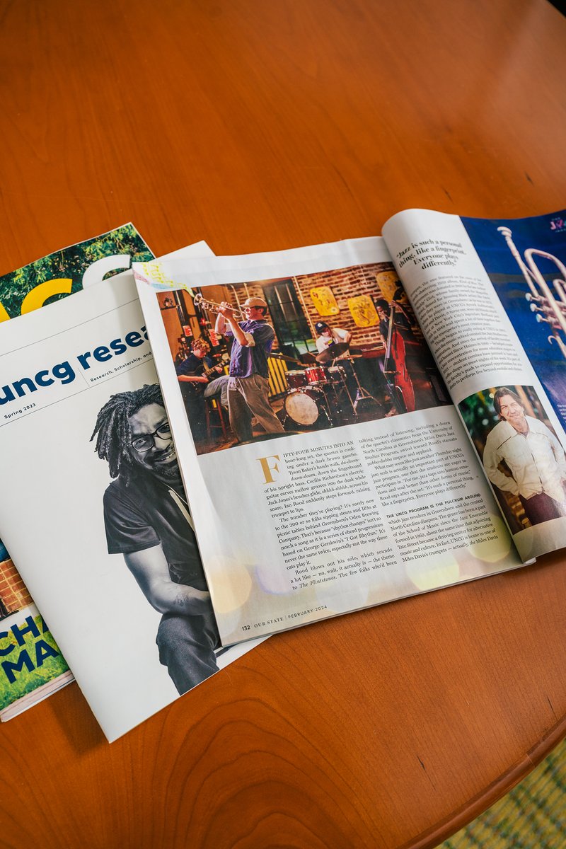 Be on the lookout for the February issue of @ourstatemag, which highlights UNCG's Miles Davis Jazz Studies Program. 🎶 From the article: 'The UNCG program is the fulcrum around which jazz revolves in Greensboro and the central North Carolina diaspora.' @UNCGSoM