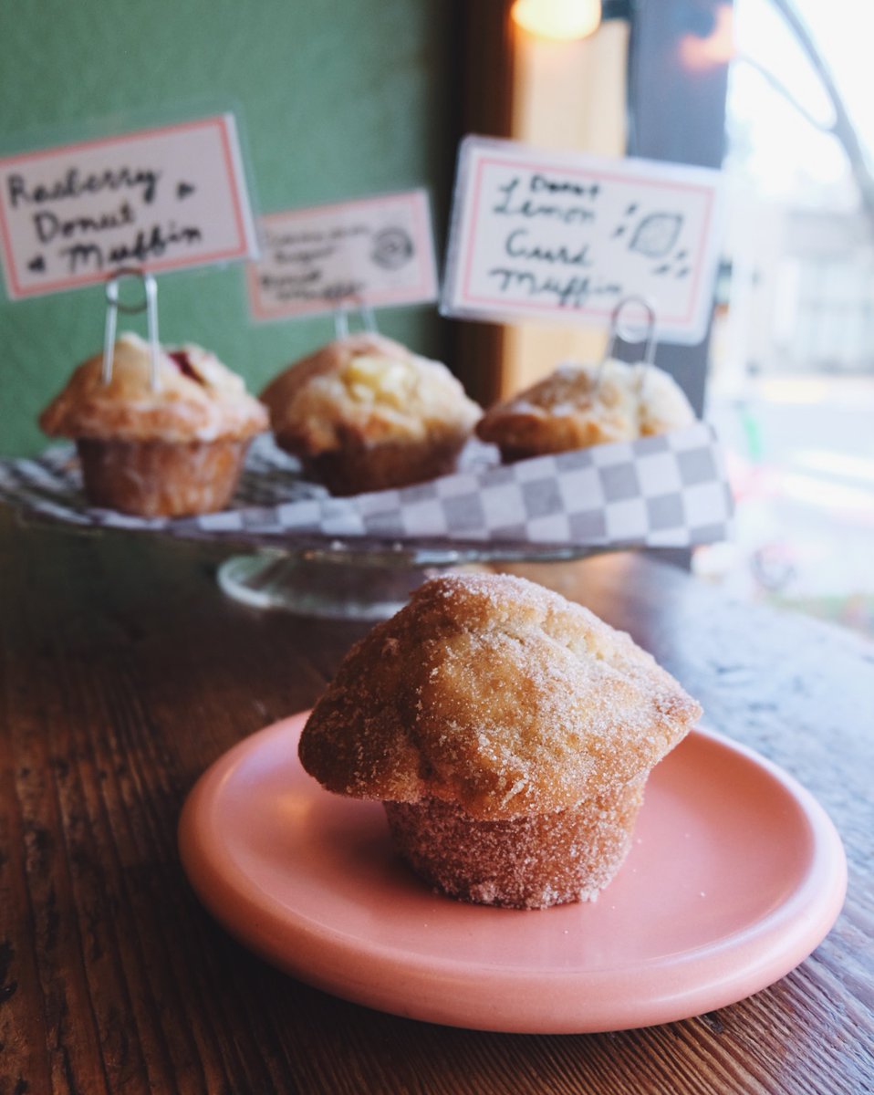 Donut muffins are back! These longtime favorites took quite a hiatus but they are back and looking very cute, if we don't say so ourselves. Filled flavors include lemon curd &amp; rasberry – or go for the elegant classic cinnamon sugar! Perfect with a cup of coffee! ☕️
