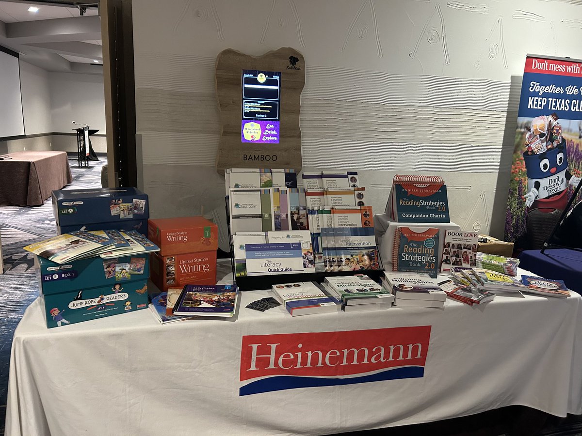 Booth #15 with ALL the things! 

Resources to support:
Whole group
Small group
Independent work
Comprehension
Phonics
Decodables

Thanks for having Heinemann, <a href="/TCTELA/">TCTELA est. 1965</a> !!