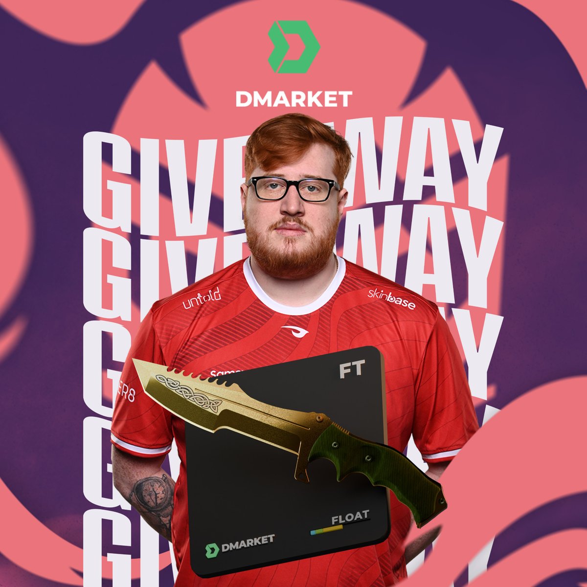 The RMR is coming up so @DMarket & myself are giving away a Juicy Kniv 💪🇬🇧 - Follow me - Follow @DMarket - Retweet - Sign up: go.dmarket.com/ITB - Tag a friend that need a Skin The Giveaway ends at 14.02.2024