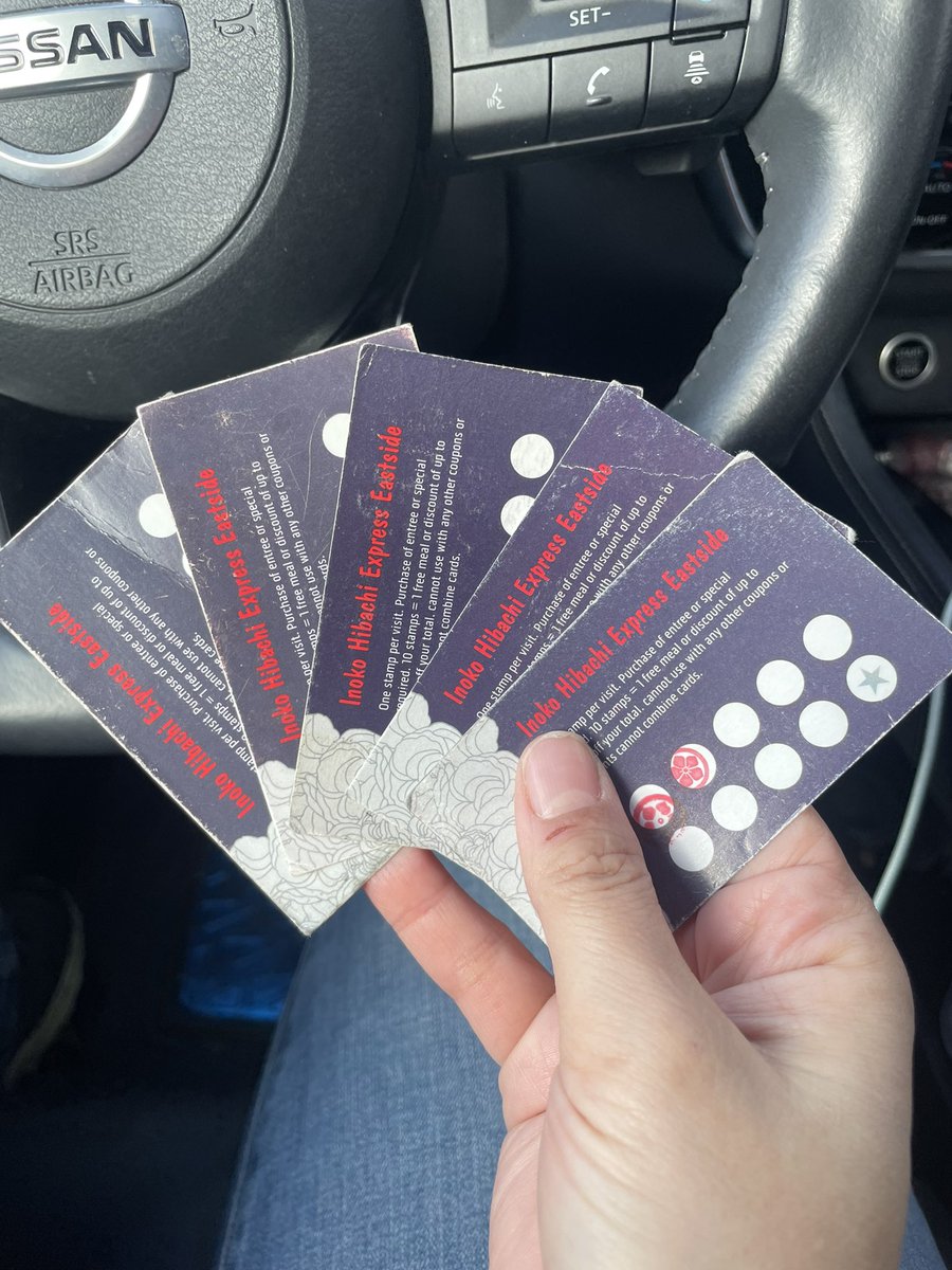 Sometimes I marvel at the fact that I’m trusted to organize stable lives for two little humans and run a grad program when it takes me this many lost rewards cards to tick 10 slots at our local sushi joint.